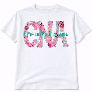 CNA Nurse Custom Graphic T Shirt Trendy Boutique Style Tee Womens White
